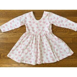Monica + Andy Girls' Heart Print Skater Dress Size 3